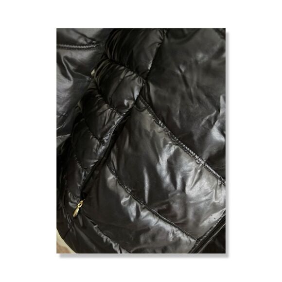 Guess Women's Black Solid Fur Long Sleeve Full Zip Puffer Jacket Size XL - Picture 6 of 10